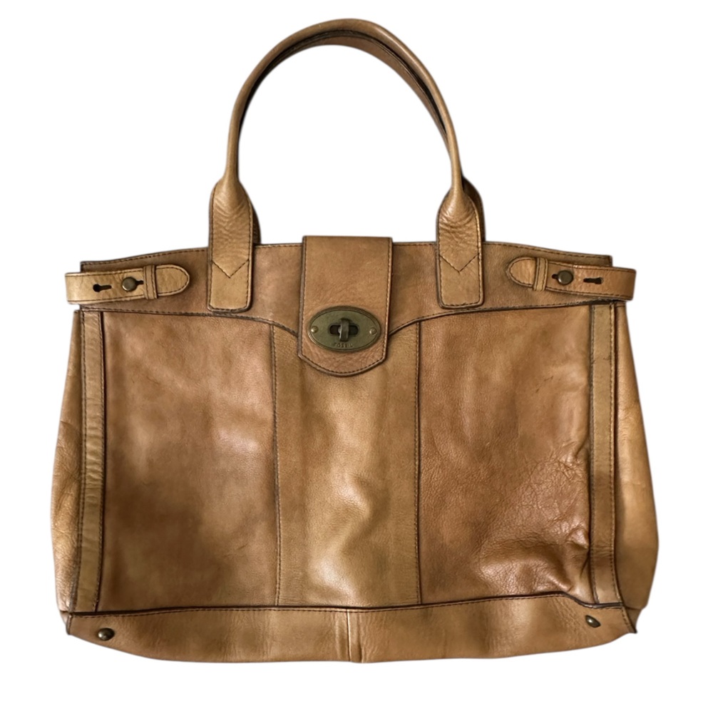 Fossil Vintage Weekender Bag Satchel Leather Oversized